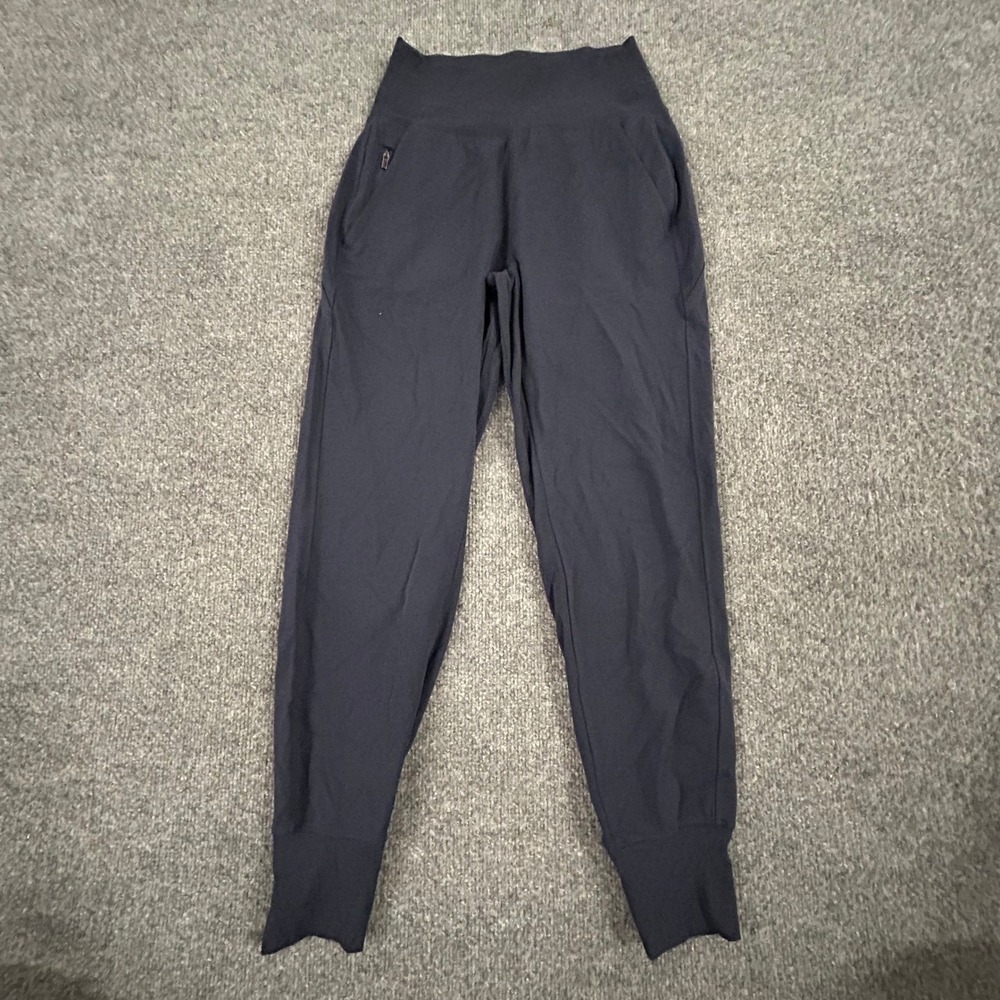 Athleta Joggers Womens Size XXS Navy Blue High Rise Zip Pocket Athletic Stretch